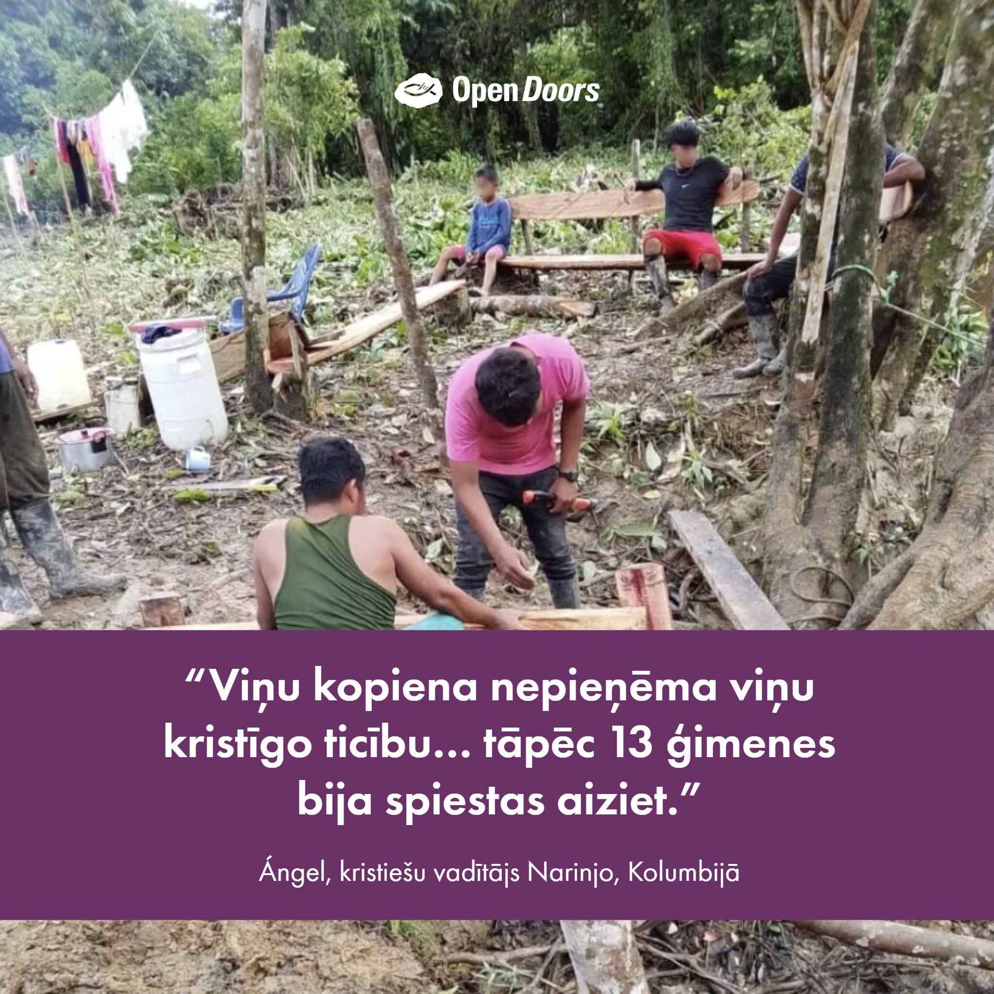 Lūdziet par pārvietotajām ģimenēm Kolumbijā