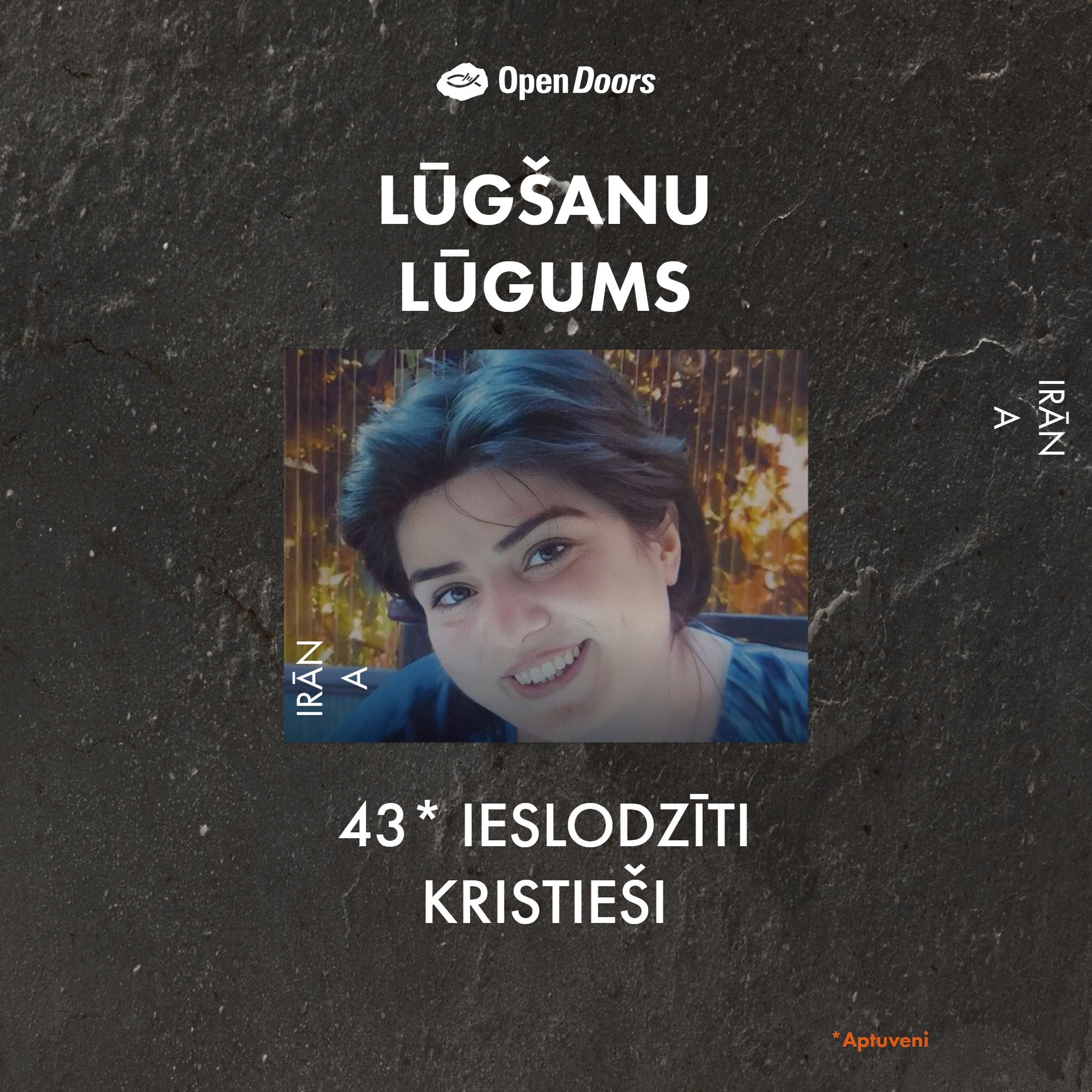 Lūdzieties par 43 ieslodzītiem kristiešiem Irānā
