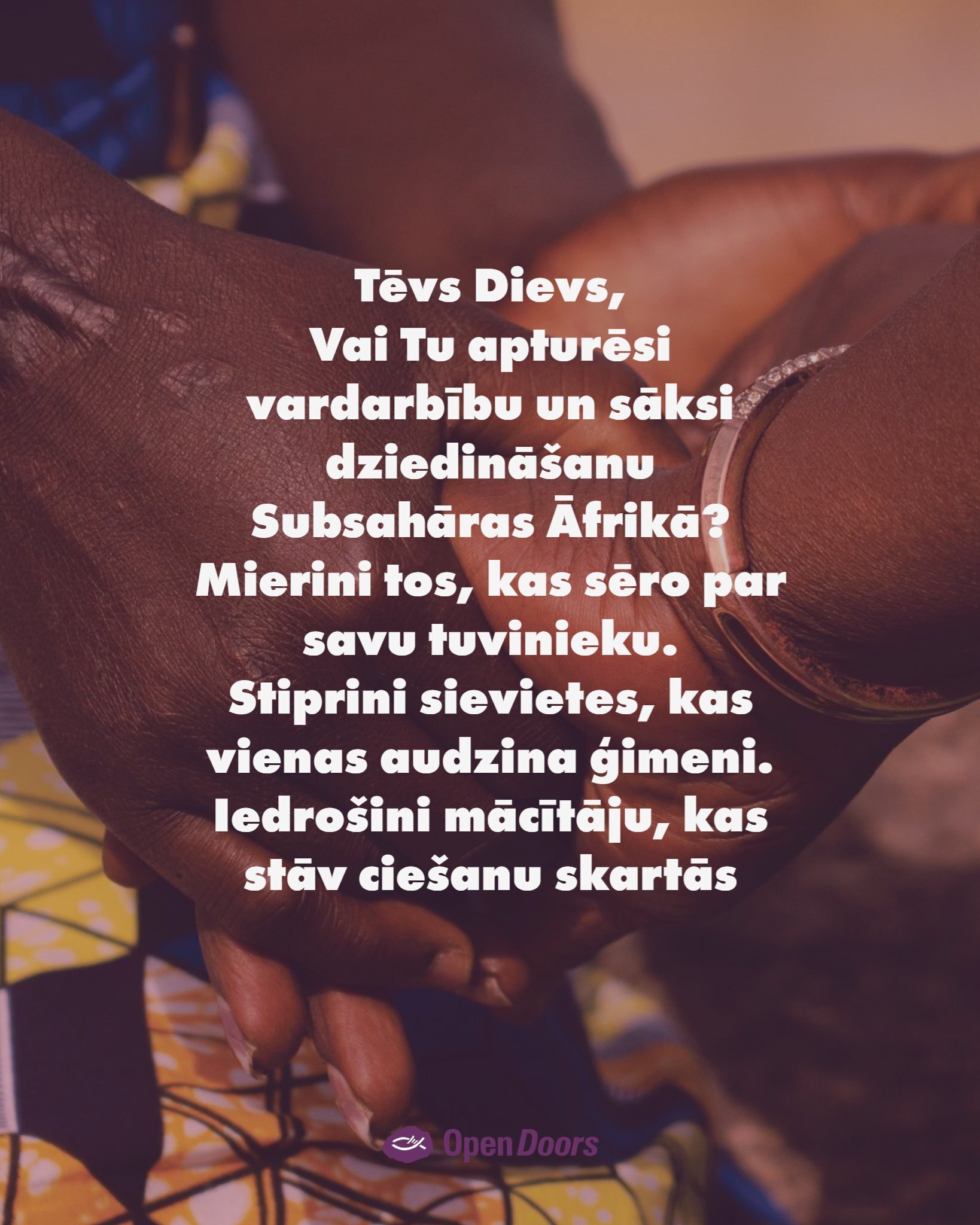 Lūdziet par saviem brāļiem un māsām Āfrikā
