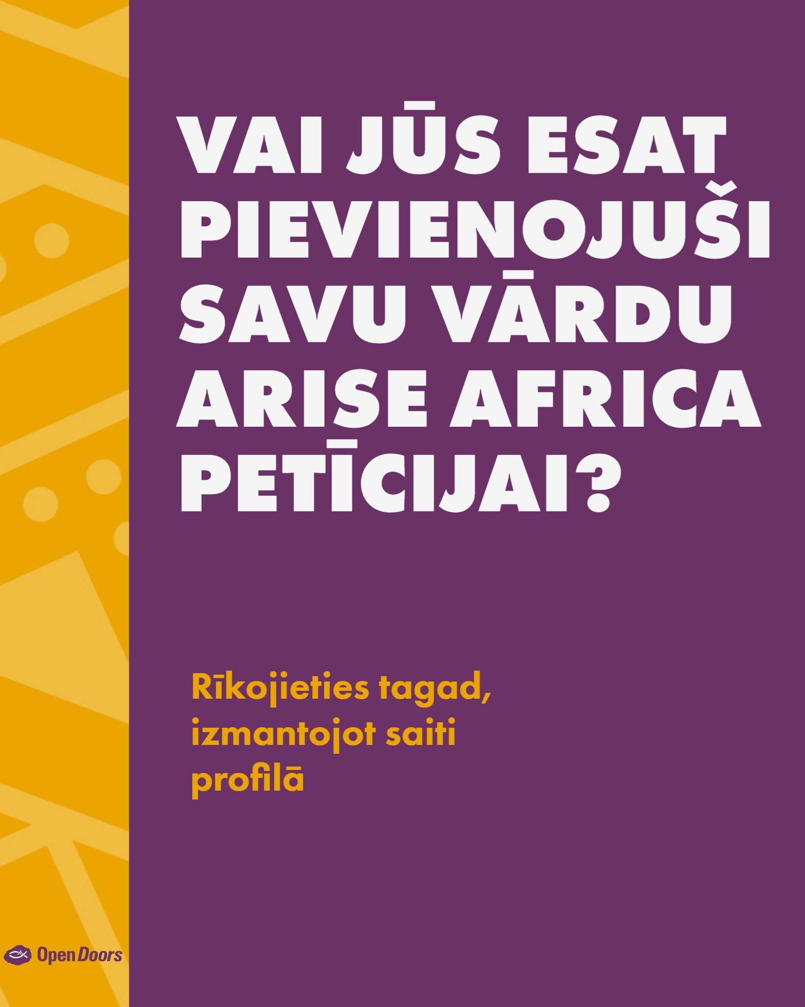 Parakstiet jau šodien Arise Africa petīciju