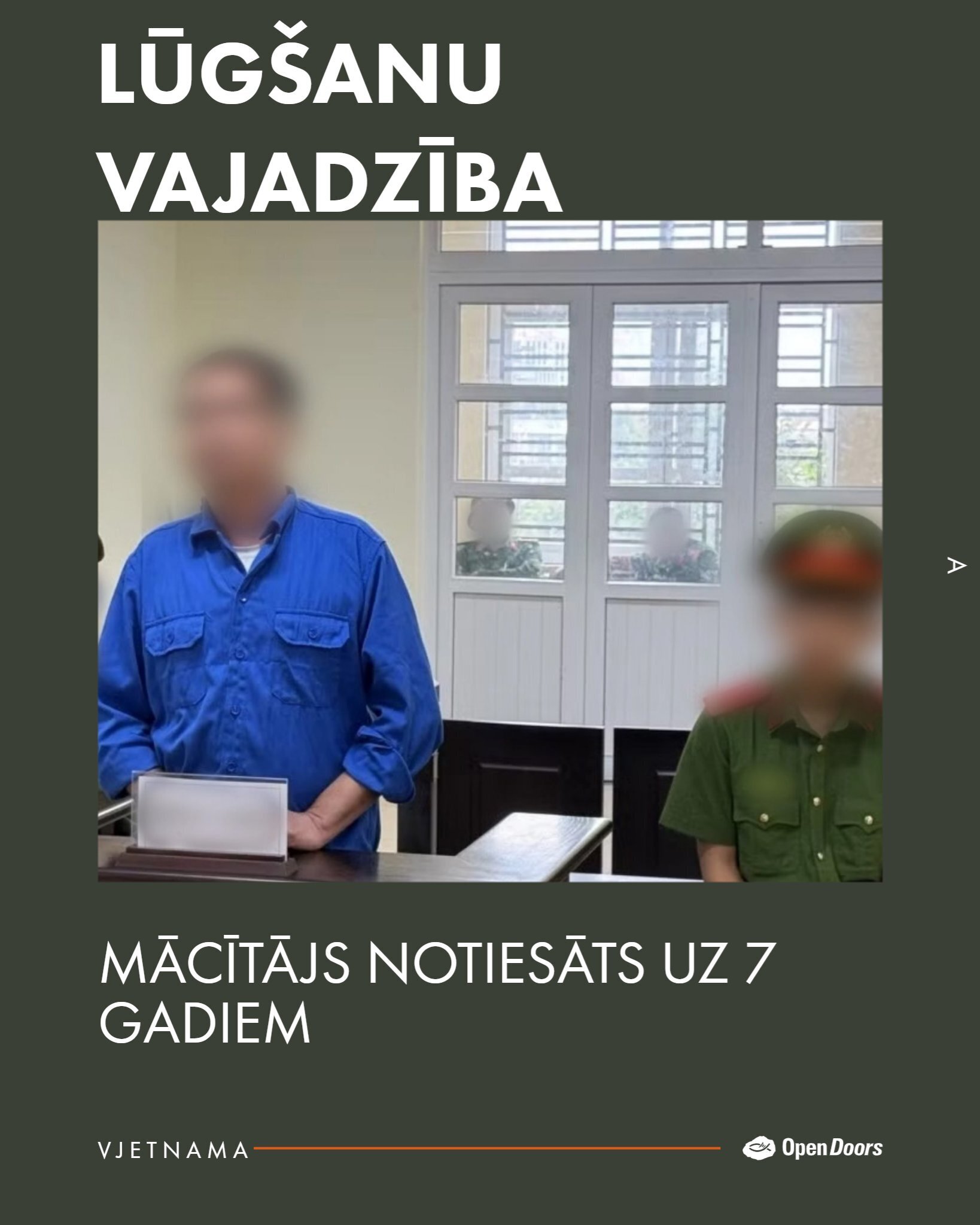 Vjetnamiešu mācītājs notiesāts uz vairāk nekā septiņiem gadiem par ticības aizstāvēšanu
