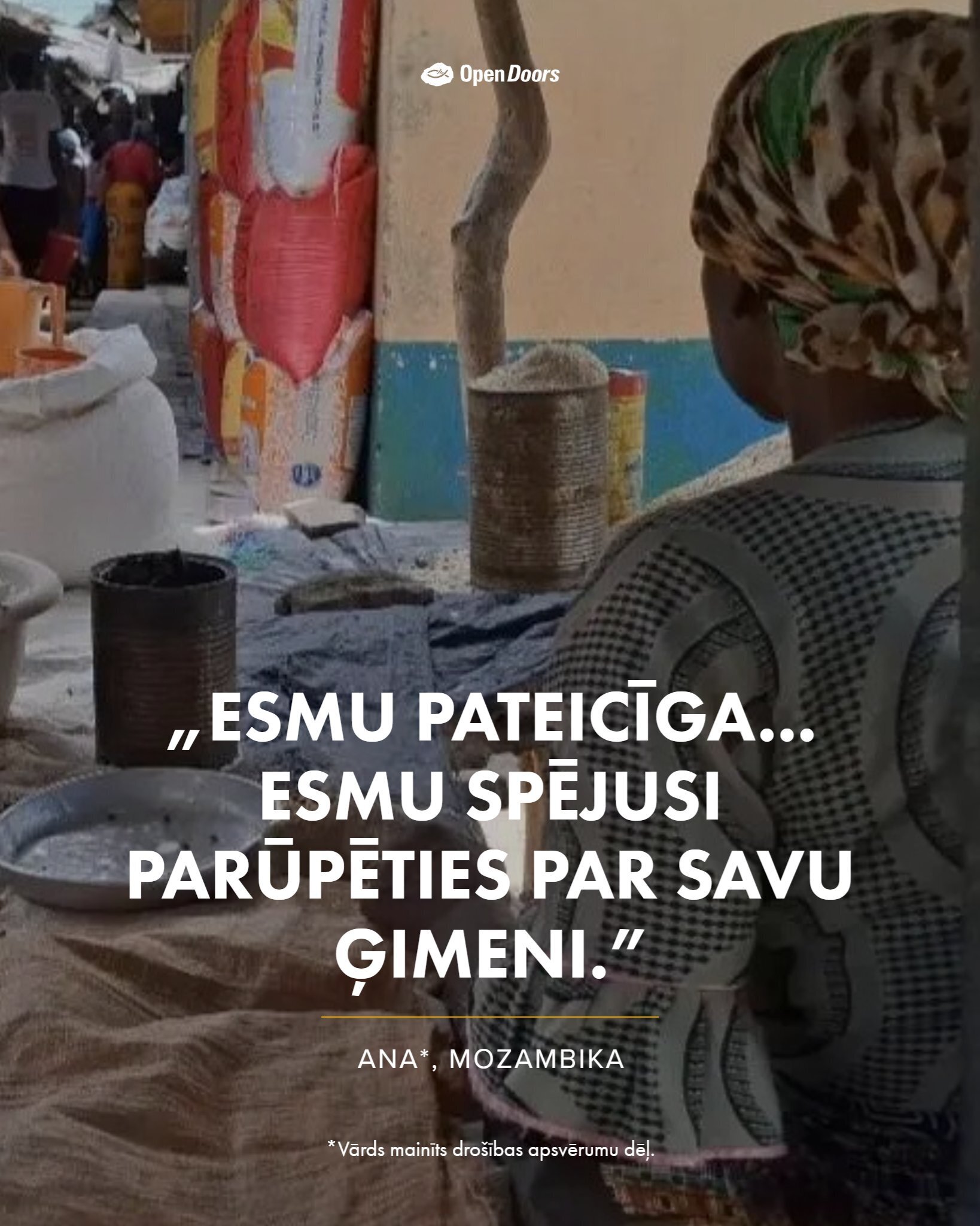 Atbalsts palīdz Anai Mozambikā rūpēties par savu ģimeni grūtību priekšā